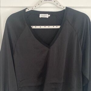 The Reset Black V-Neck Top